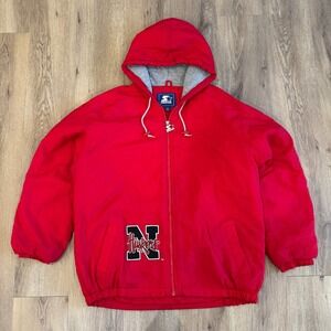 Vintage Starter Nebraska Cornhuskers Full Zip Pullover Jacket Men's Medium EUC